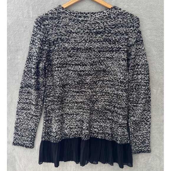 Alfani Sequins Ruffle Sweater Sheer Ruffle Bottom Long Sleeve Formal Night Sz M - Picture 7 of 16